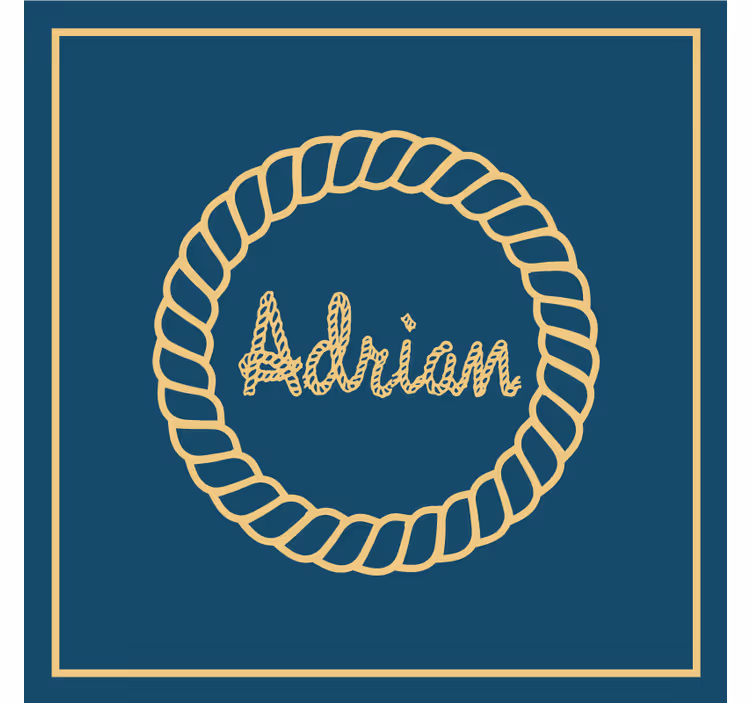 Personlig coaster med rebkreds monogram - TenStickers