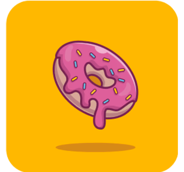 Øl coaster pink iced pastry - TenStickers