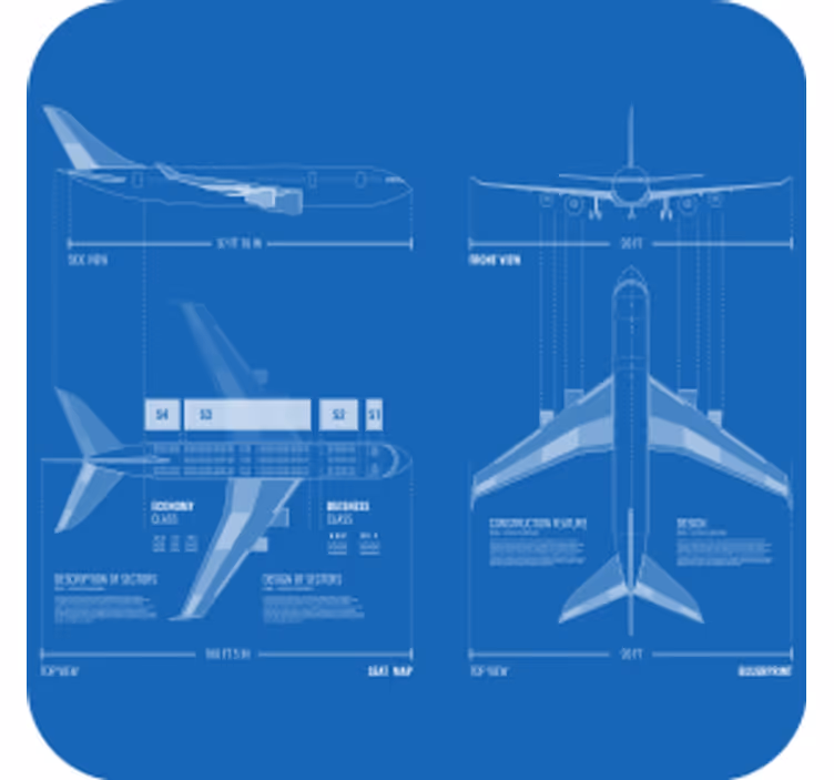 Skør coaster med flytegning design - TenStickers