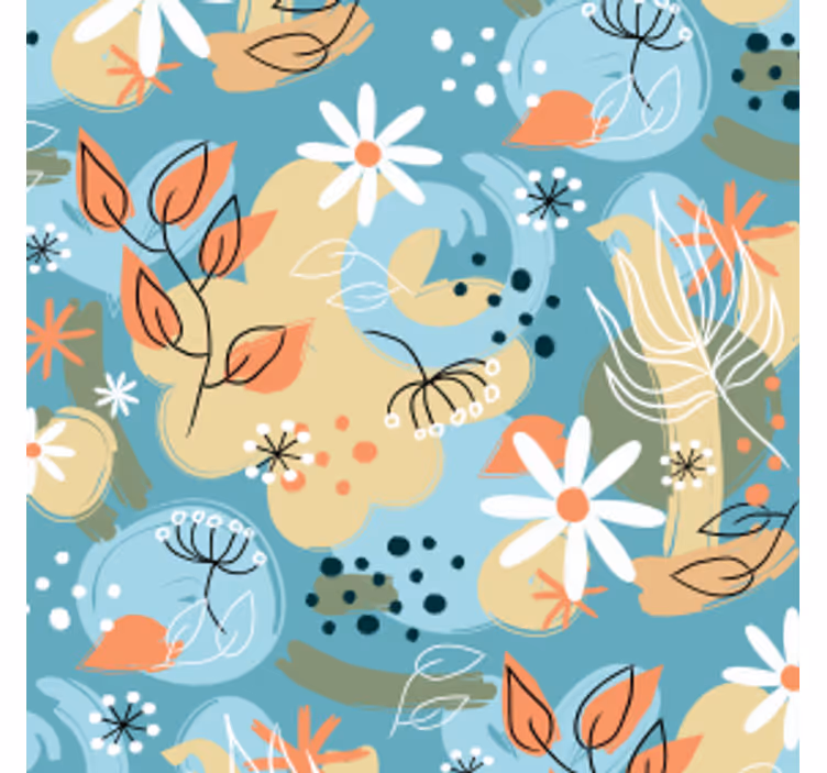 Moderne coaster med blomsterdesign baggrund - TenStickers