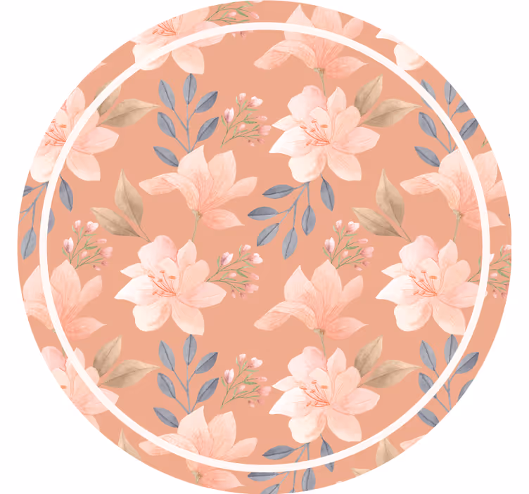 Moderne coaster med blomsterdesign og blade - TenStickers