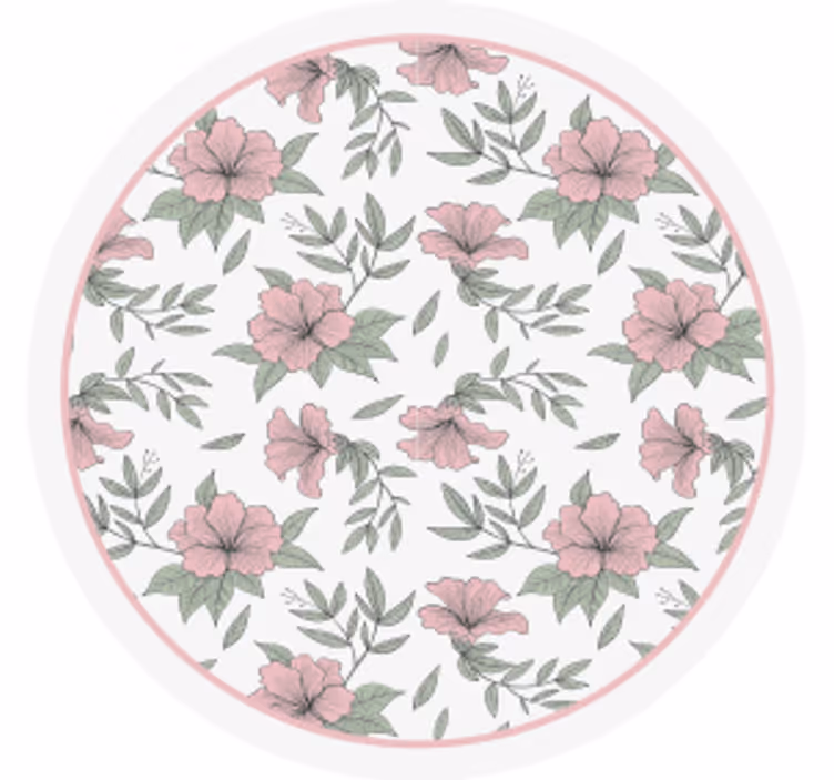 Floral mønster rund coaster - TenStickers