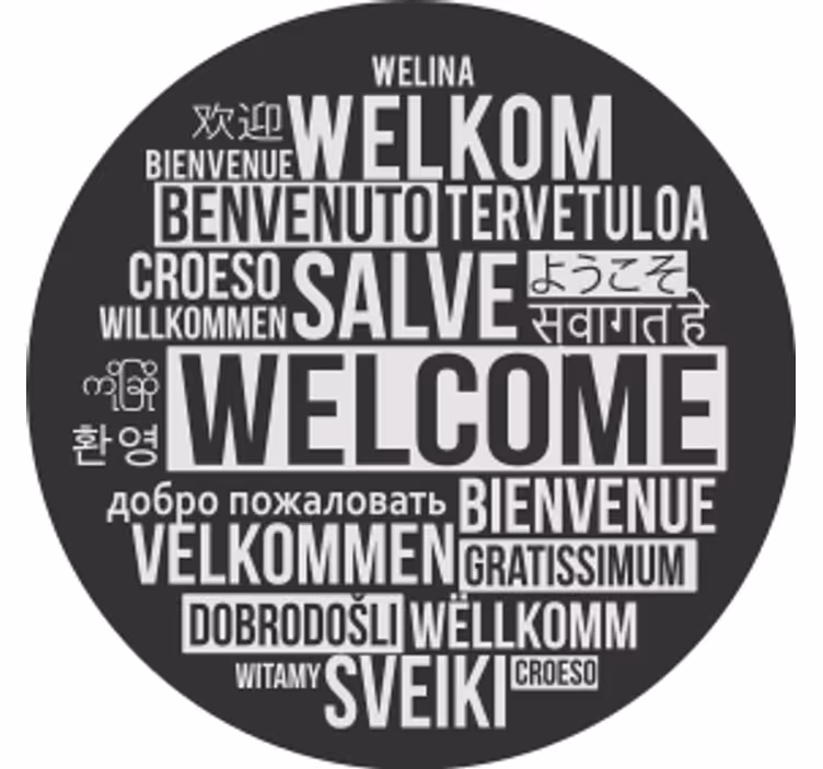 Velkommen cirkel flere coasters - TenStickers