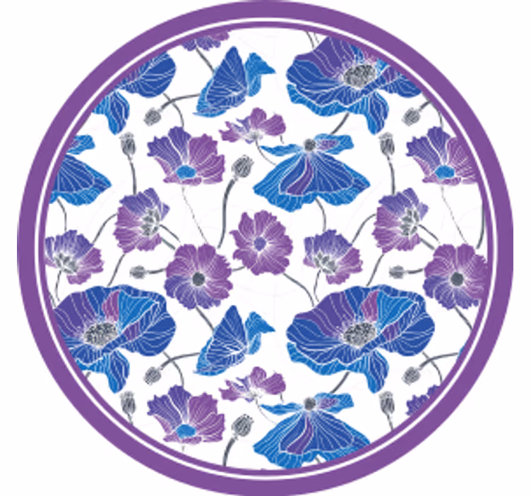 Blå og lilla haveblomster moderne rutschebane - TenStickers