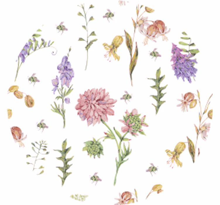 Coaster med blomsterprægede detaljer - TenStickers
