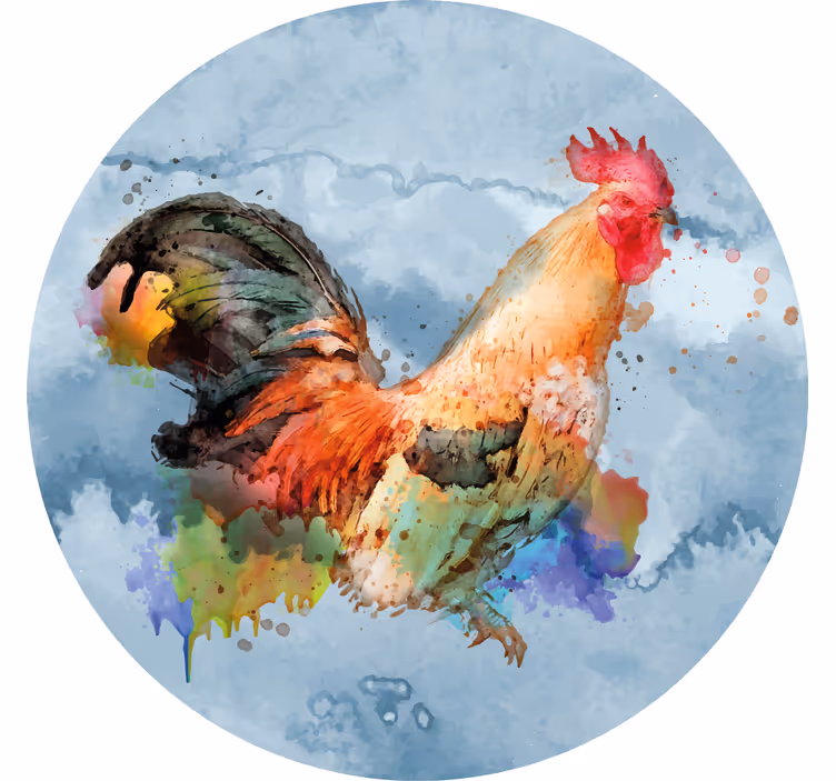Skør coaster med livlig høneillustration - TenStickers
