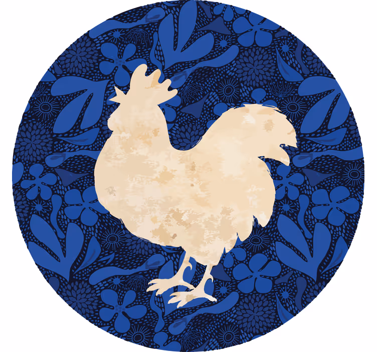 Vintage coaster hane blomster silhuet - TenStickers
