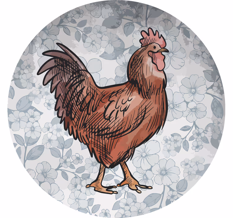 Moderne coaster med blomsterhane illustration - TenStickers