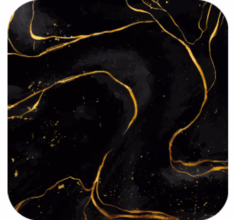 Coaster med sort og guld swirl - TenStickers