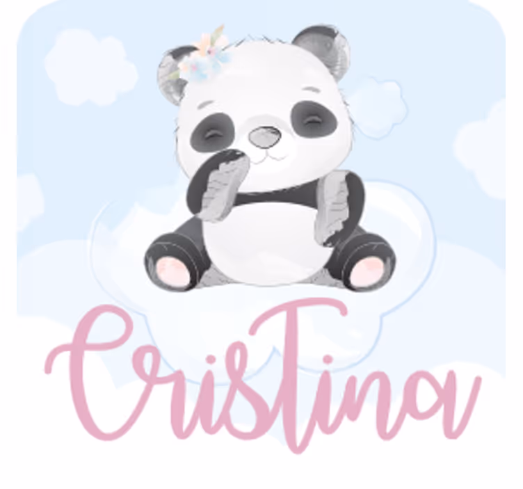 Personlig coaster med fantasifuld panda karakter - TenStickers
