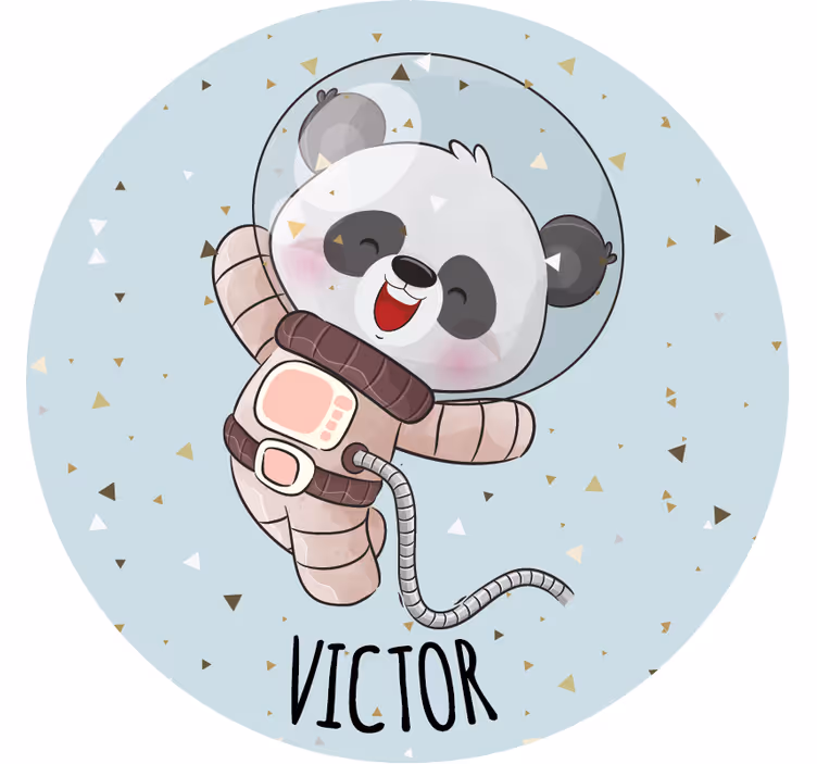 Vintage coaster glad astronaut panda - TenStickers