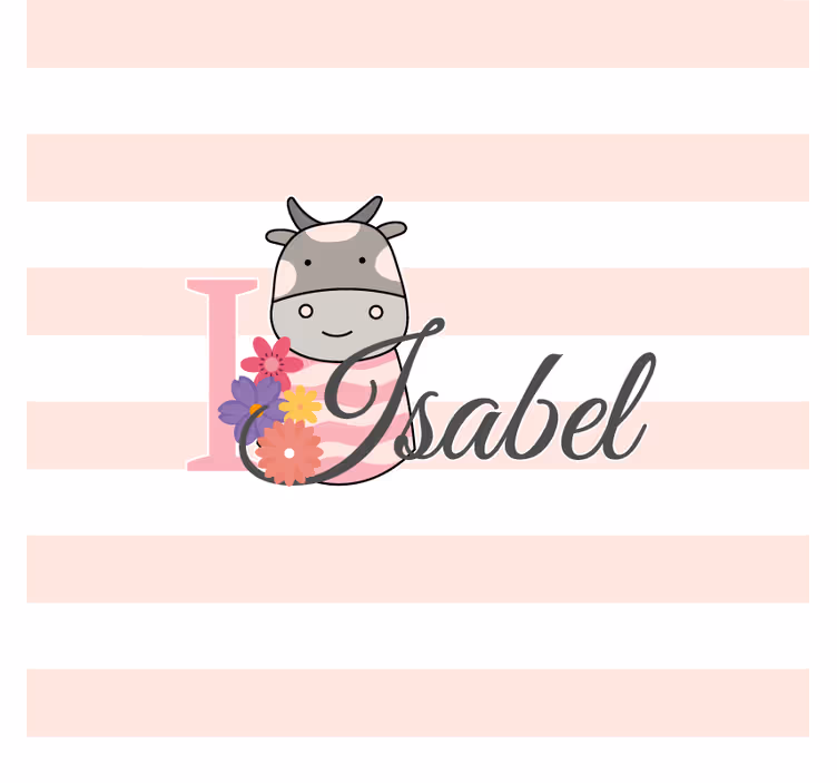 Personlig coaster med blomsterko design - TenStickers