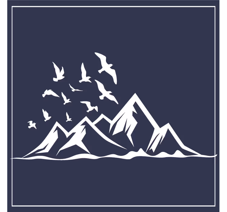 Coaster med bjerglandskab silhuet - TenStickers