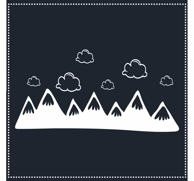 Coaster bjergsilhuet med skyer - TenStickers