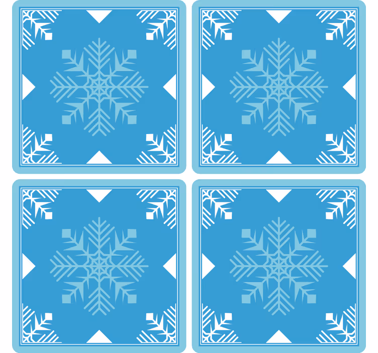 Snefnug blå toner jul coaster - TenStickers