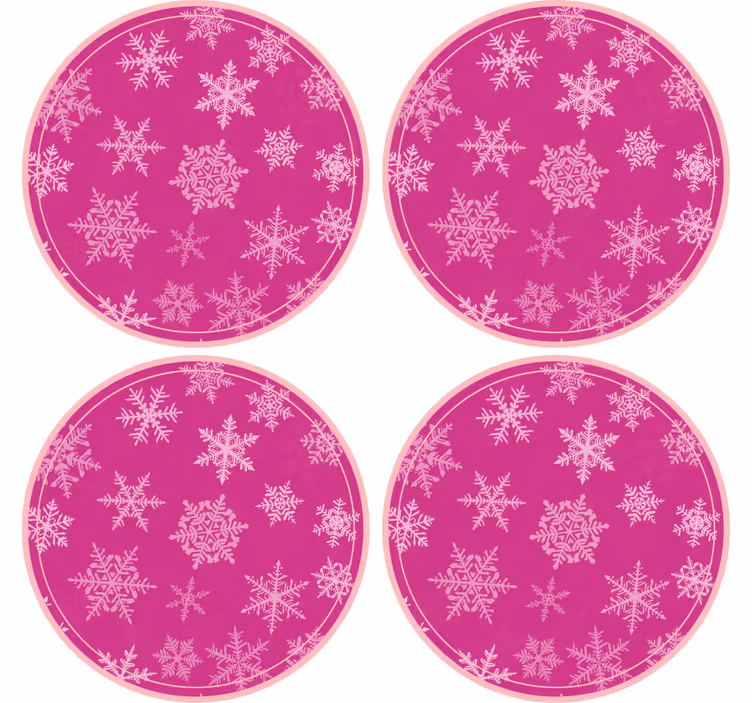 Jule bordskåner med snefnugsmønster rund tray - TenStickers
