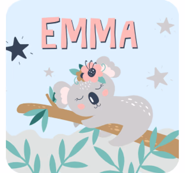 Sød koala til pige med navn coasters - TenStickers