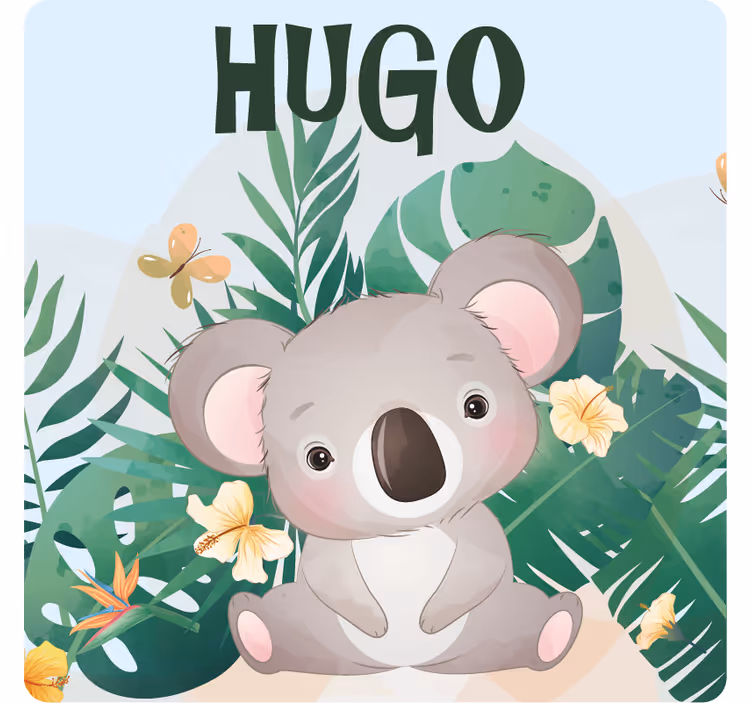 Personlig coaster med sød koala kunst - TenStickers