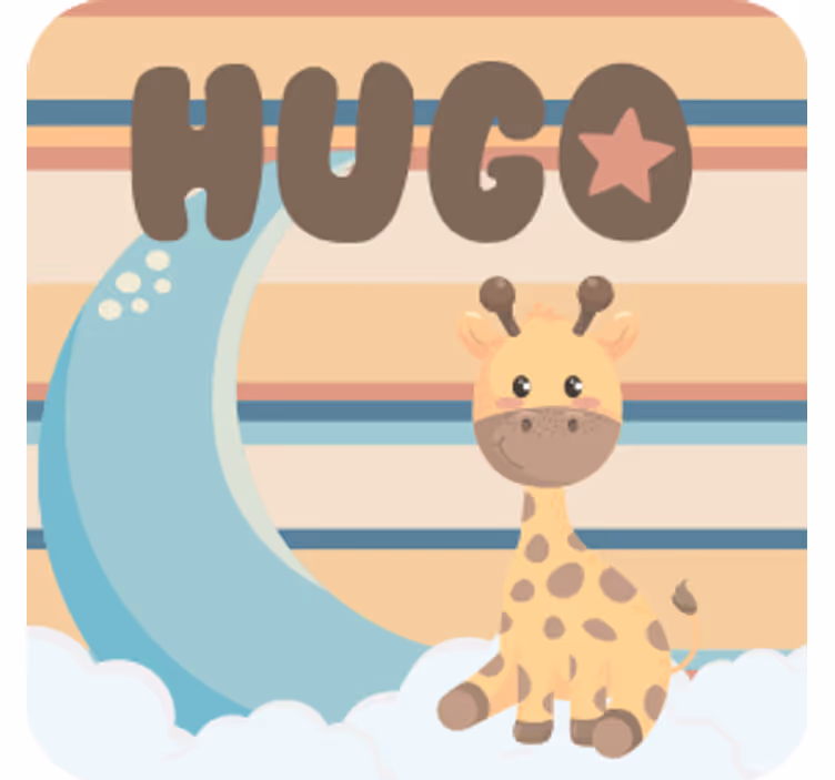 Personlig coaster med nuttet giraffefigur - TenStickers