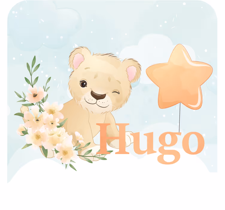 Personlig coaster med eventyrlig løve og stjerne - TenStickers