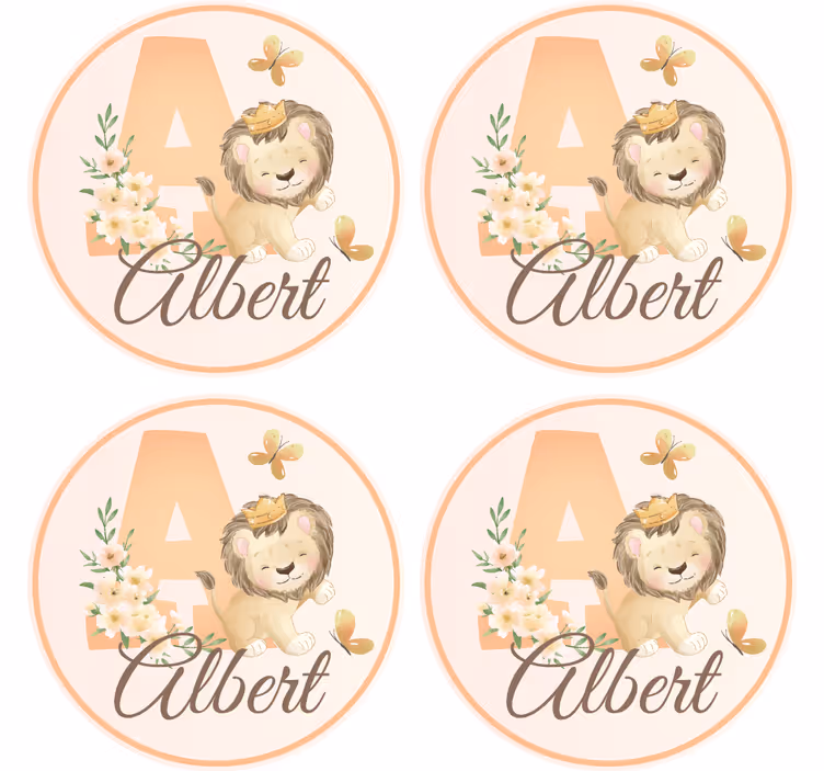 Personlig coaster med fantasifuldt løvedesign - TenStickers