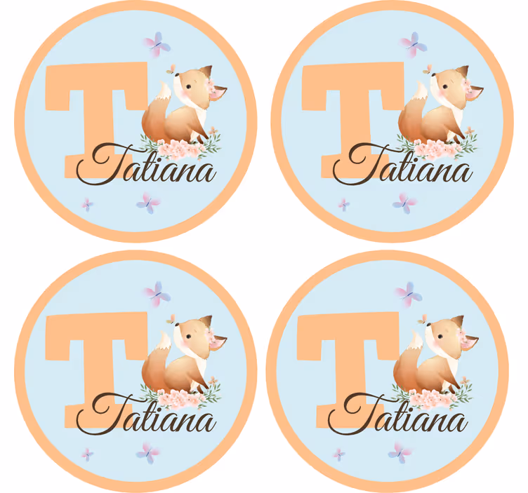 Personlig coaster med fantasifuld rævedesign - TenStickers