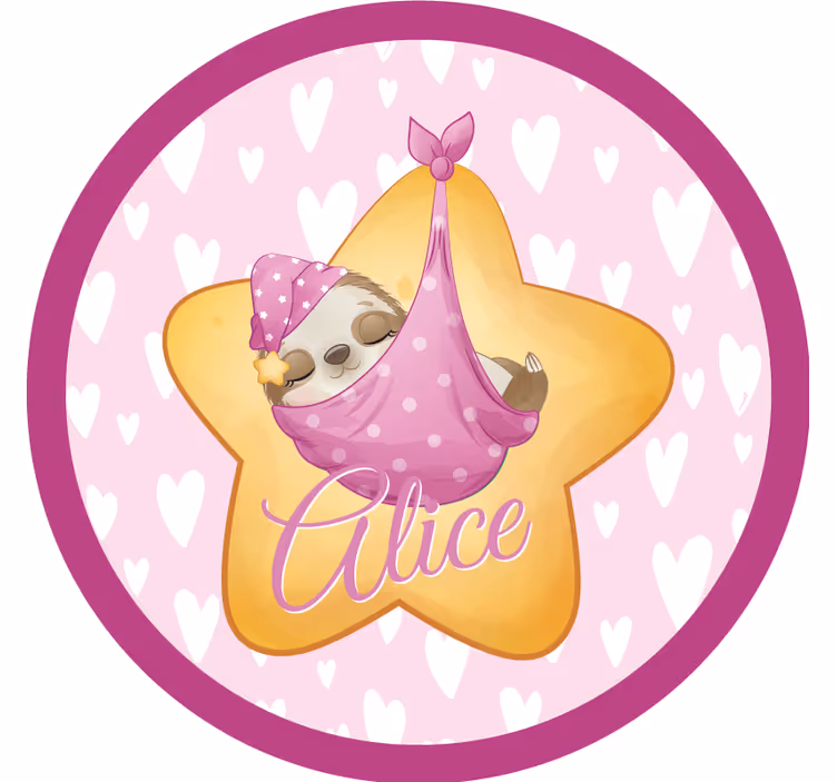 Personlig coaster sovende dovendyr med stjerne - TenStickers