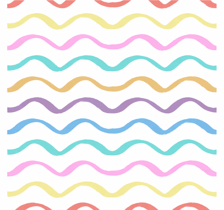 Vibrant curvy motif coaster - TenStickers