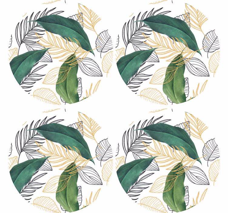 Moderne coaster med frodigt grønne motiver - TenStickers
