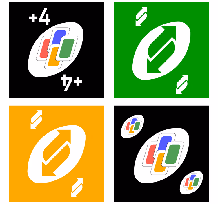 Skør coaster med farverige kortmotiver - TenStickers