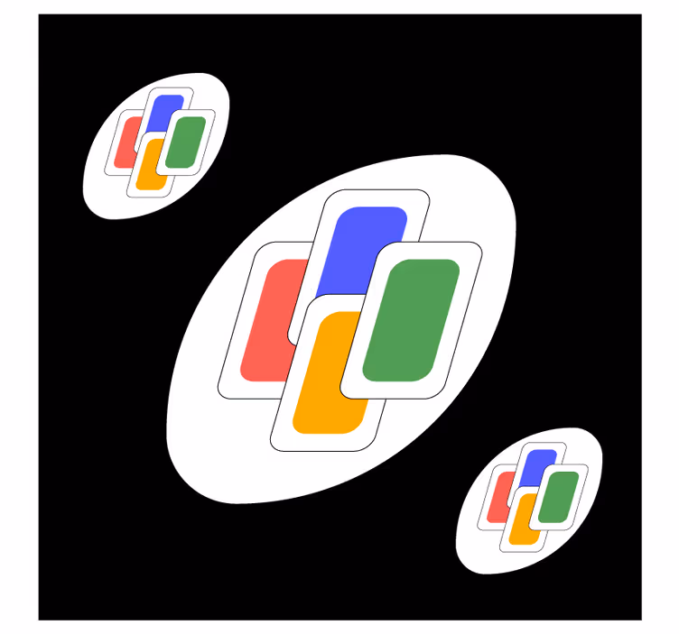 Skør coaster med farverige overlagsformer - TenStickers