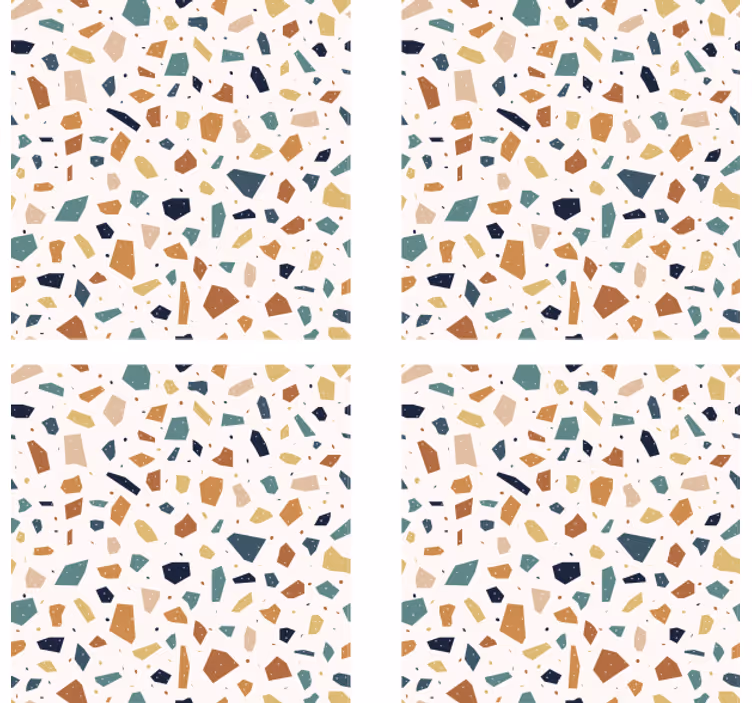 Varmt farvet terrazzo -mønster flere coastere - TenStickers