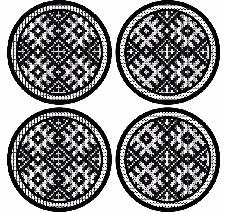 Coaster strikket mønster coaster - TenStickers