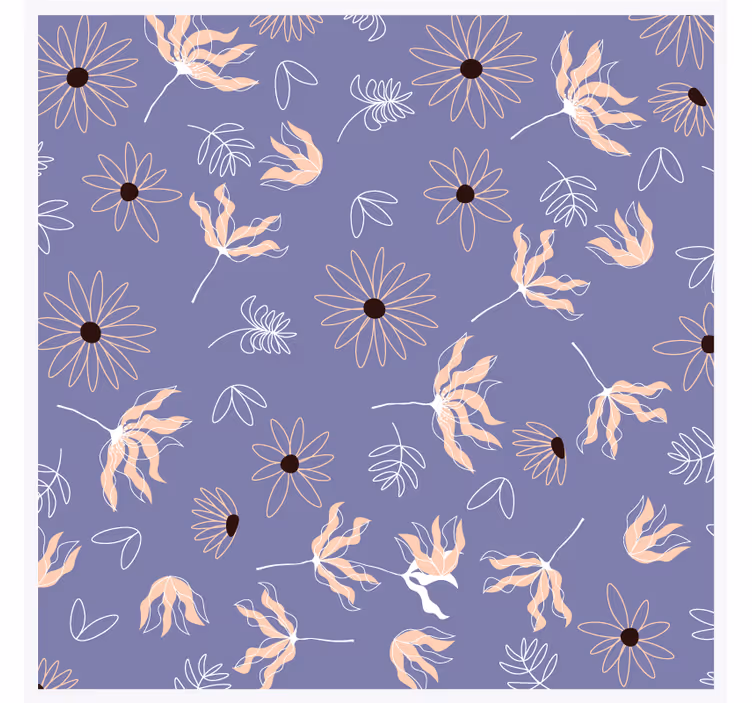 Coaster med blomsterdesign på lilla - TenStickers