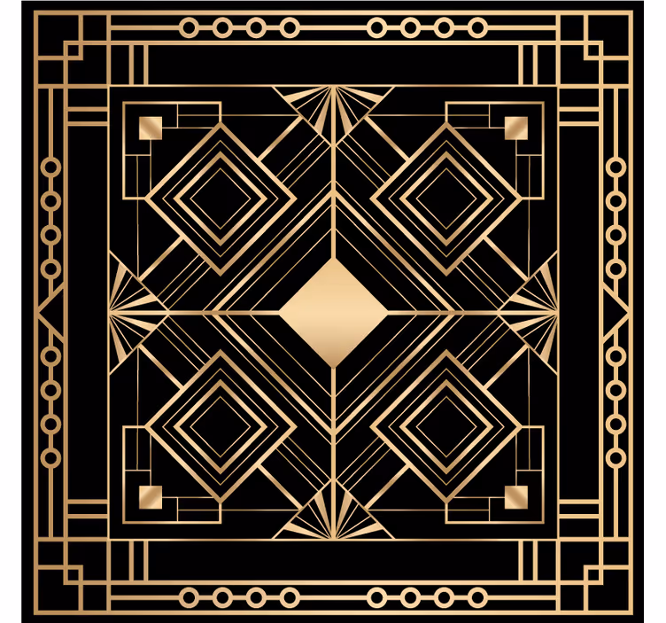 Coaster med geometrisk mønster og gulddetaljer - TenStickers