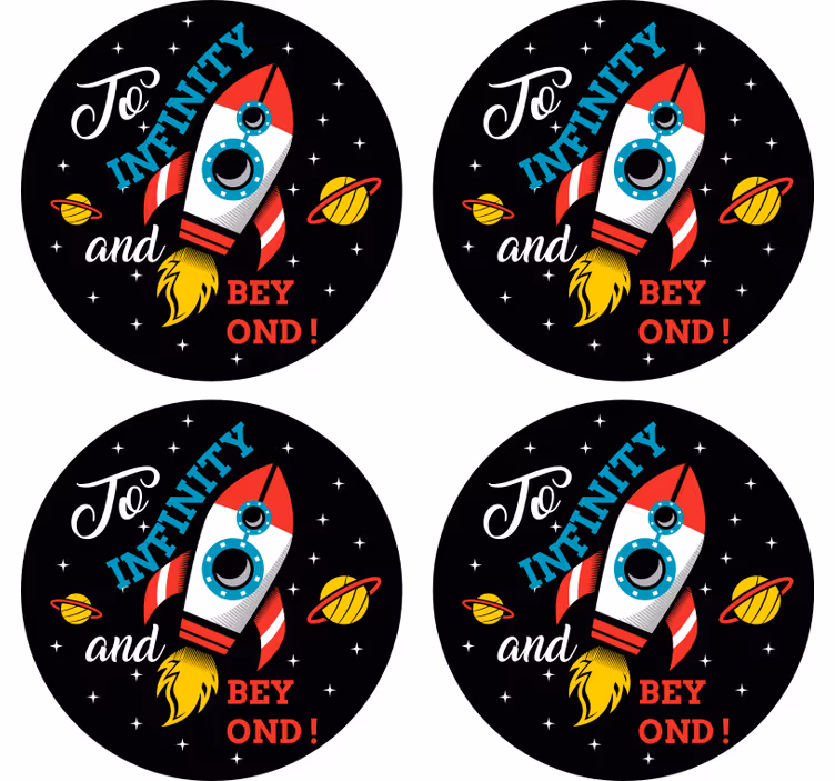 Skør coaster med rumraket tema - TenStickers