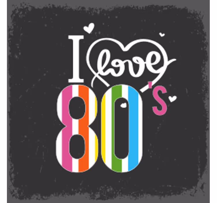 Jeg elsker 80'erne vintage coaster - TenStickers