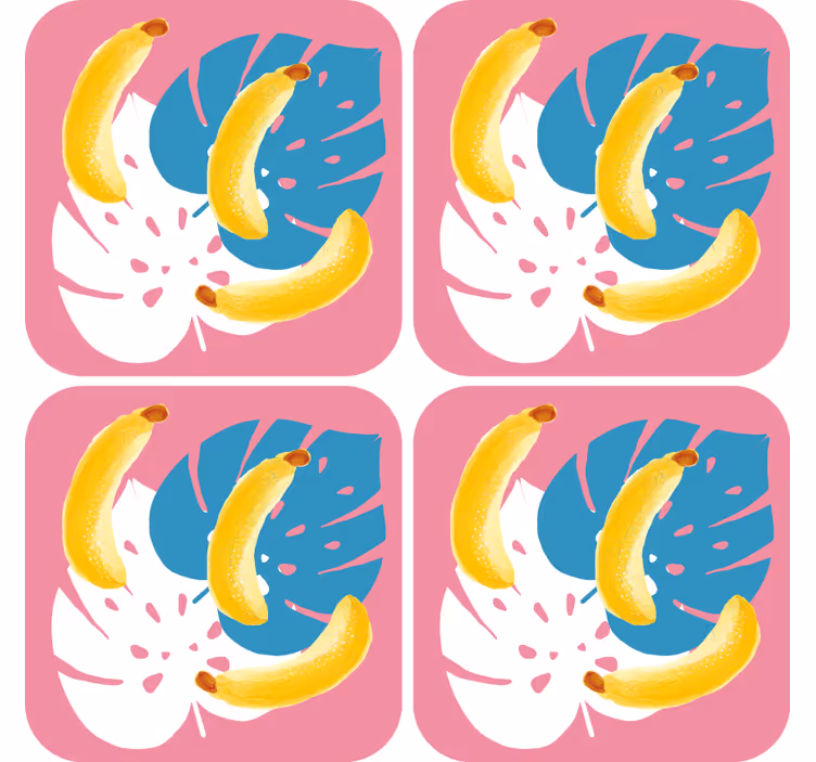 Skør coaster med livligt bananarrangement - TenStickers