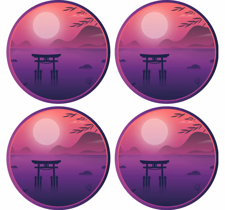 Moderne coaster i rolig solnedgangslandskab - TenStickers