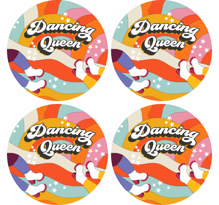 Personlig coaster med farverigt danseføderdesign - TenStickers