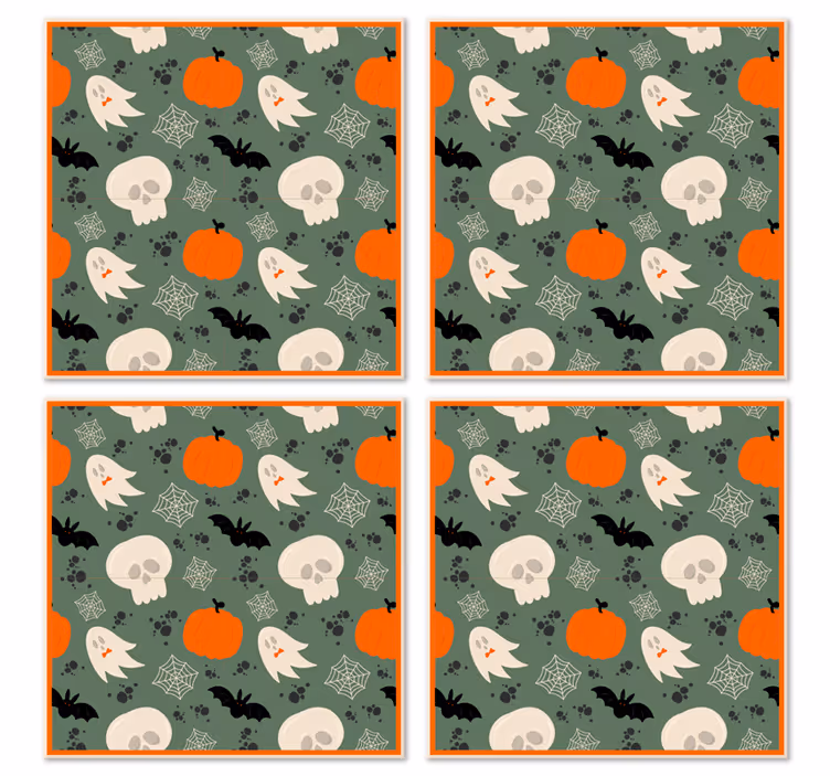 Græskar, spøgelser og edderkopper halloween -rutschebane - TenStickers