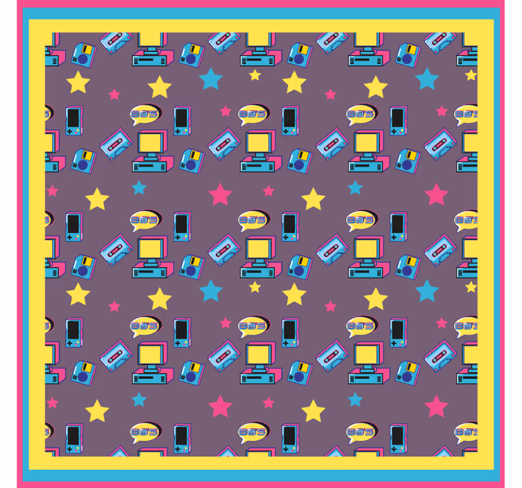 Skør coaster med retro tech mønster - TenStickers