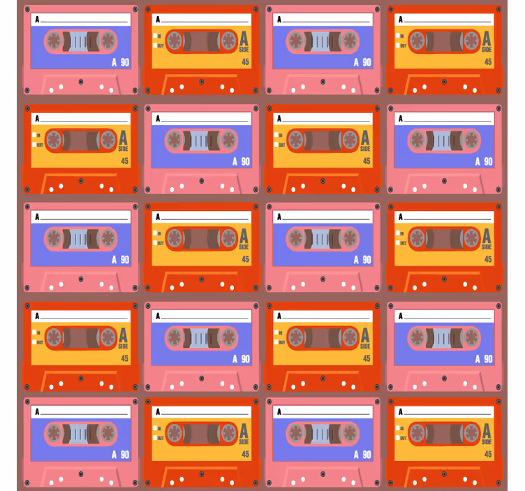 Vintage coaster med retro kassettebånd - TenStickers