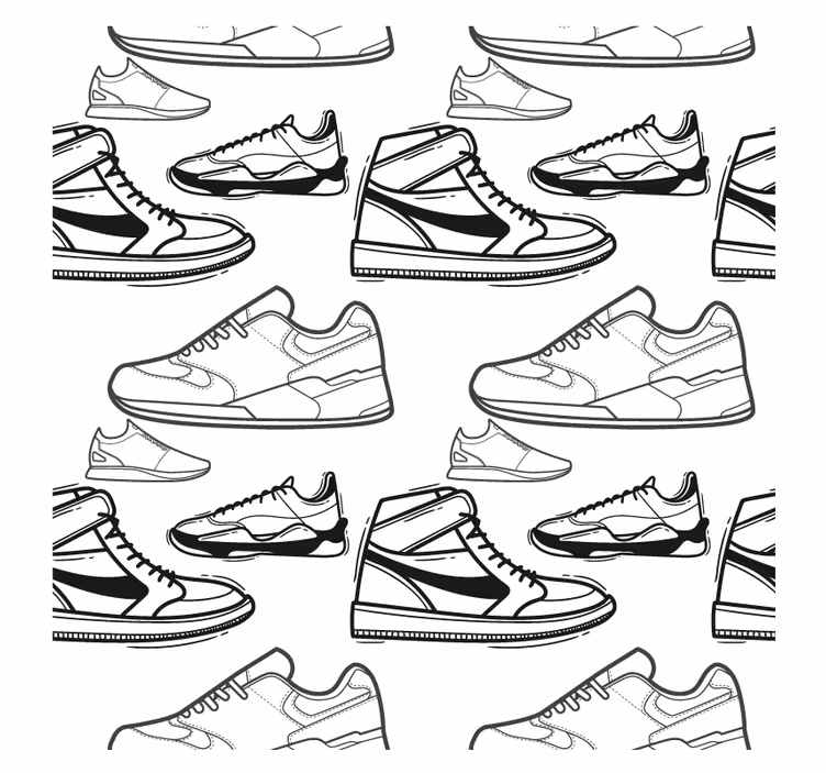 Moderne coaster med sneakerskabelon mønstre - TenStickers