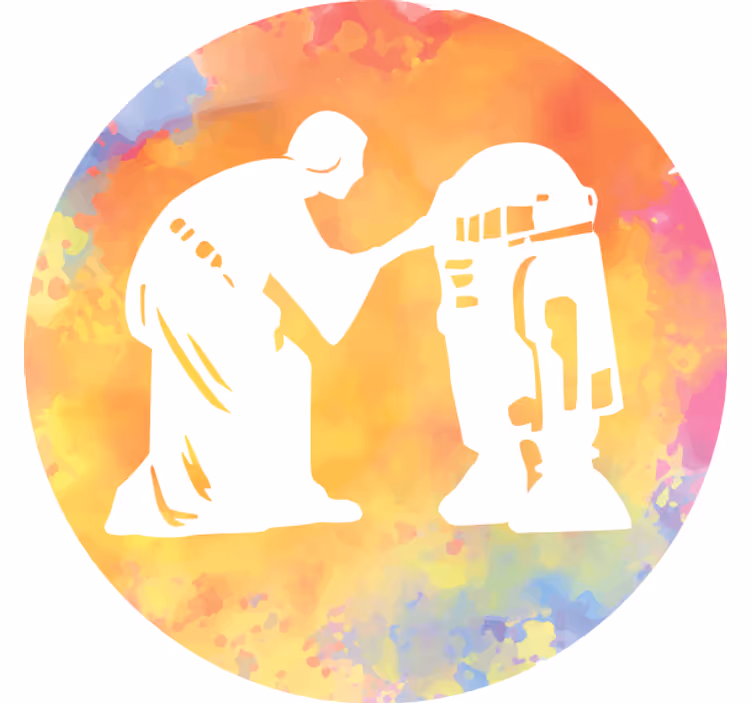 Skør coaster med karakterinteraktionssilhuet - TenStickers