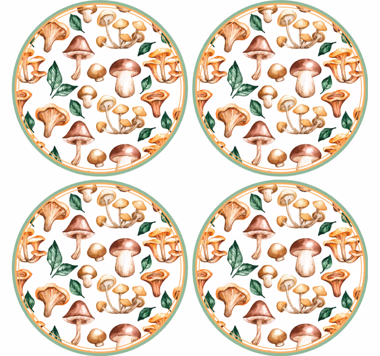Skør coaster med svampemønster elementer - TenStickers