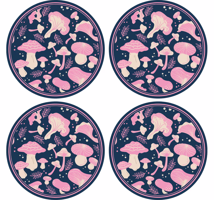 Skør coaster med skøre svampe mønstre - TenStickers