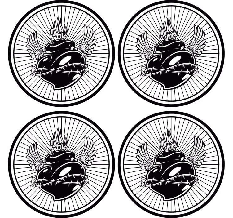 Skør coaster med vinger og torne - TenStickers