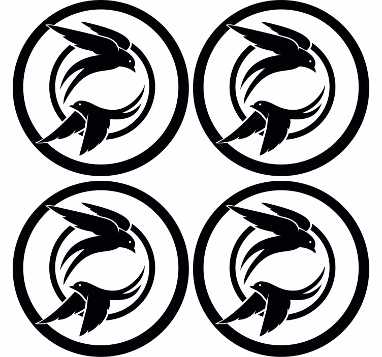 Skør coaster med stiliseret fugleemblem - TenStickers