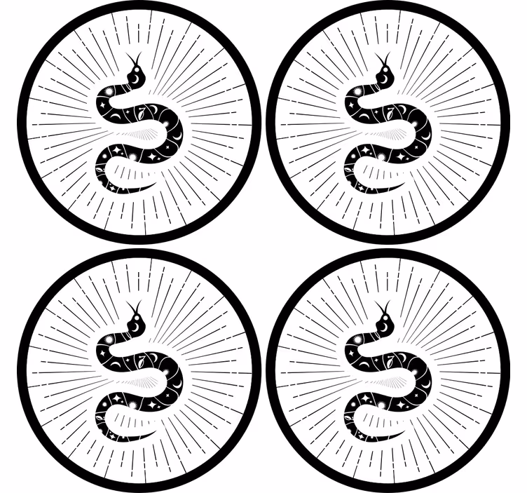Skør coaster med abstrakt slange motiv - TenStickers